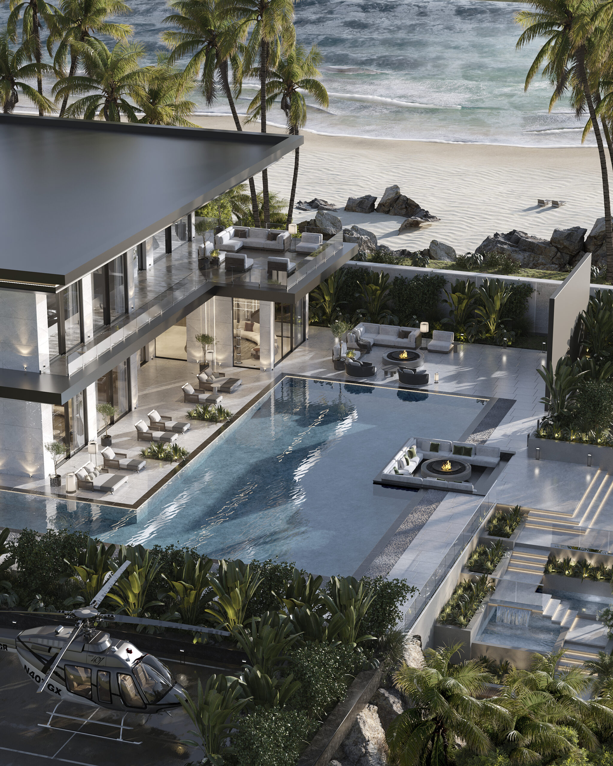 Modern villa design Dubai living area by Solomia Home